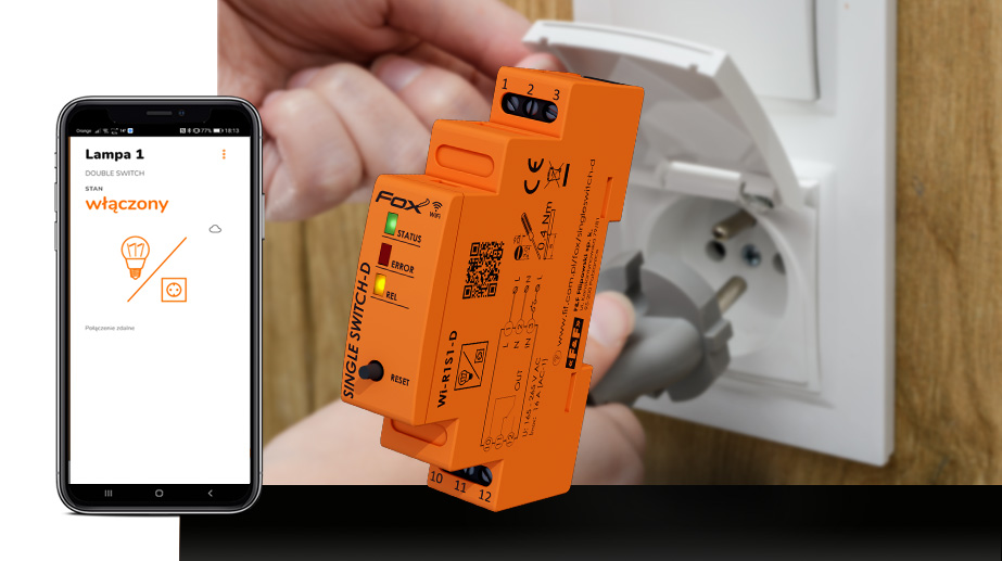 Single Switch-D - jednokanałowy przekaźnik wi-fi 230 V