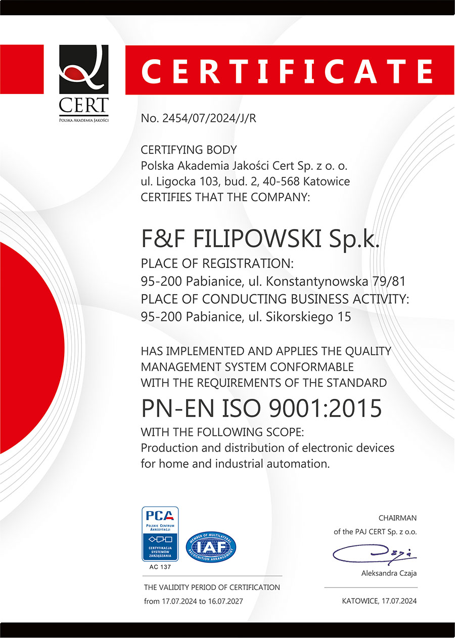 ISO 9001 certificate