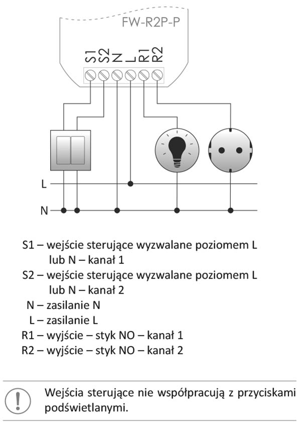 Çok fonksiyonlu çift durumlu röle - bağlantı şeması