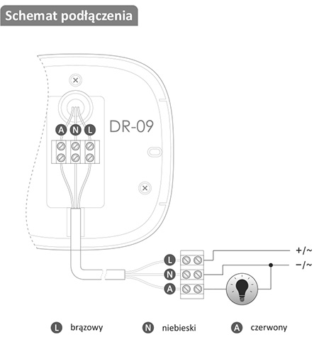 DR-09 24 V hareket sensörü, diyagram