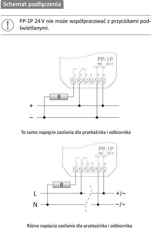 Elektromanyetik röle PP-1P 24V bağlantı şeması