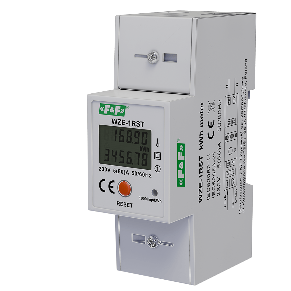 Licznik zużycia energii elektrycznej 1-fazowy WZE-1RST